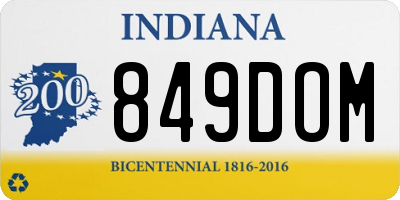 IN license plate 849DOM