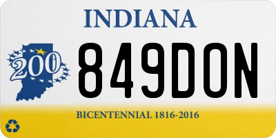 IN license plate 849DON