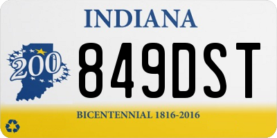 IN license plate 849DST