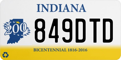 IN license plate 849DTD