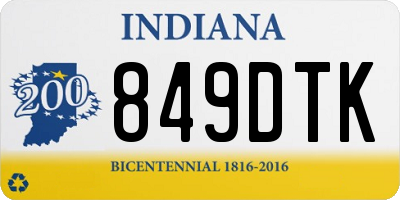 IN license plate 849DTK