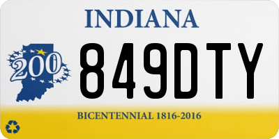 IN license plate 849DTY