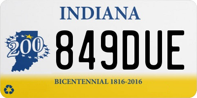 IN license plate 849DUE