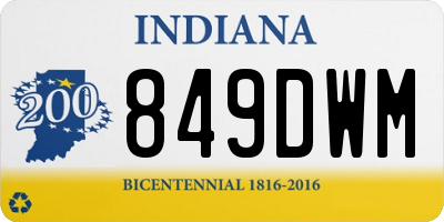 IN license plate 849DWM