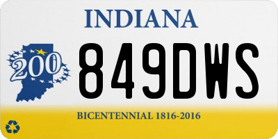 IN license plate 849DWS