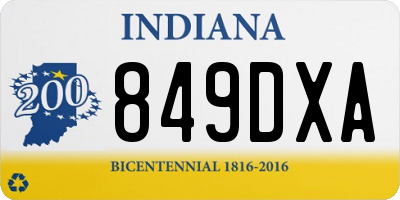 IN license plate 849DXA