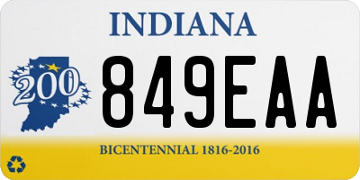 IN license plate 849EAA