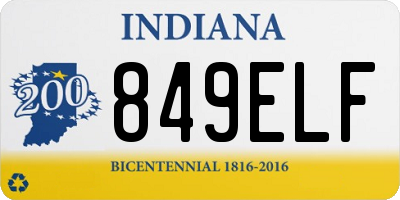 IN license plate 849ELF