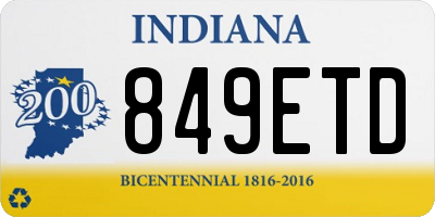 IN license plate 849ETD