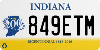 IN license plate 849ETM