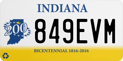 IN license plate 849EVM