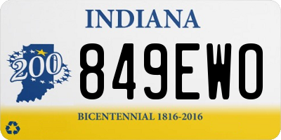 IN license plate 849EWO