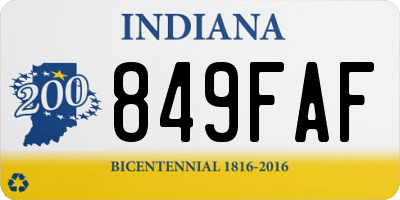 IN license plate 849FAF