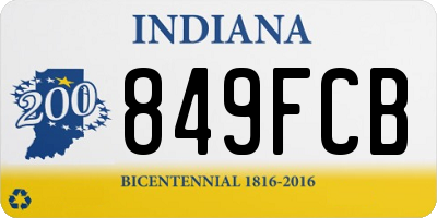 IN license plate 849FCB