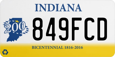 IN license plate 849FCD