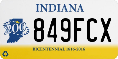 IN license plate 849FCX
