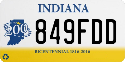IN license plate 849FDD