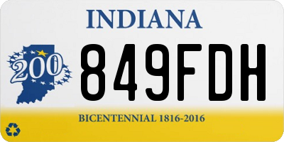 IN license plate 849FDH
