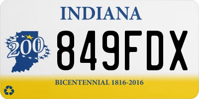 IN license plate 849FDX