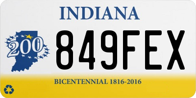 IN license plate 849FEX