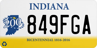 IN license plate 849FGA