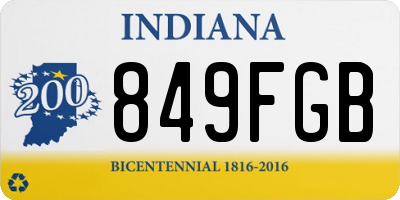 IN license plate 849FGB