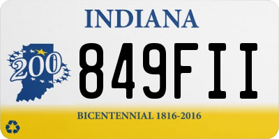 IN license plate 849FII