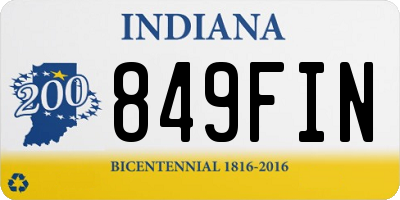 IN license plate 849FIN