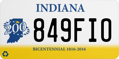 IN license plate 849FIO