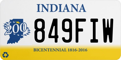 IN license plate 849FIW