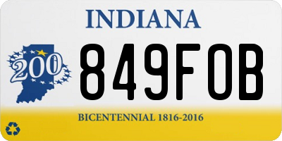 IN license plate 849FOB