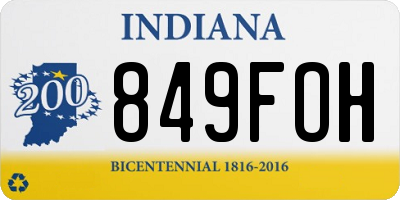 IN license plate 849FOH