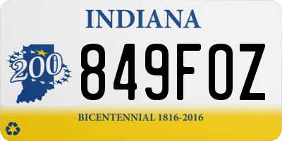 IN license plate 849FOZ