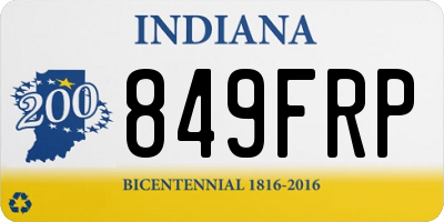 IN license plate 849FRP