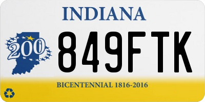 IN license plate 849FTK