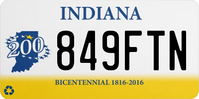 IN license plate 849FTN