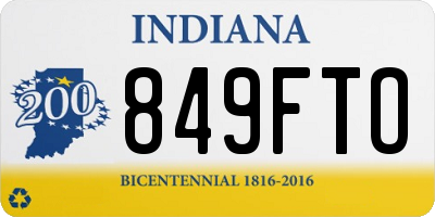 IN license plate 849FTO