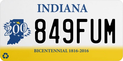 IN license plate 849FUM