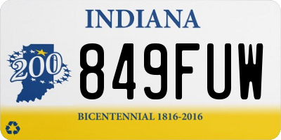 IN license plate 849FUW