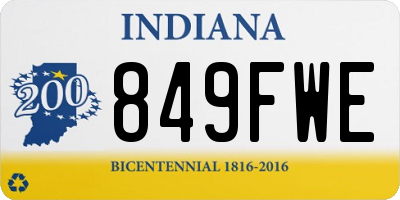 IN license plate 849FWE