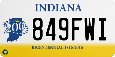 IN license plate 849FWI