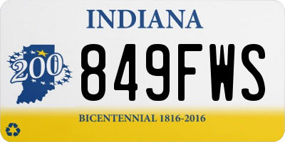 IN license plate 849FWS