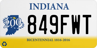 IN license plate 849FWT