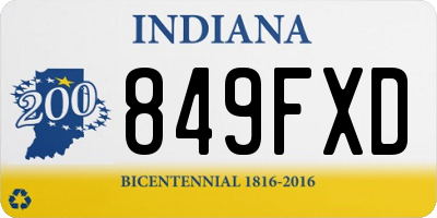 IN license plate 849FXD