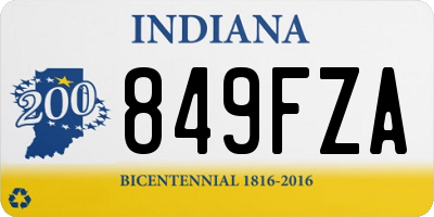 IN license plate 849FZA