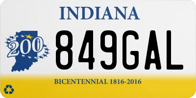 IN license plate 849GAL