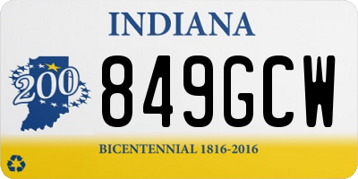 IN license plate 849GCW