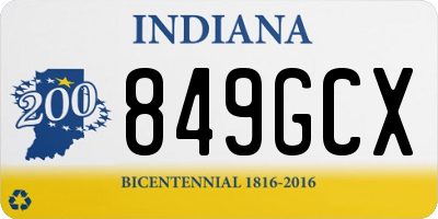 IN license plate 849GCX