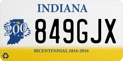 IN license plate 849GJX