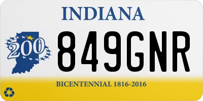 IN license plate 849GNR